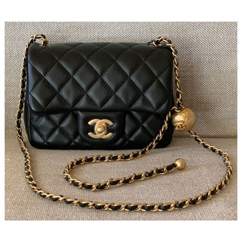 chanel mini flap bag with top handle black